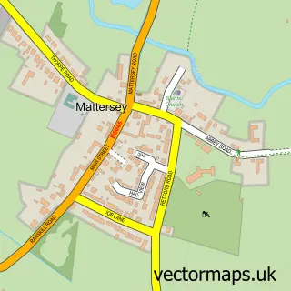 Street map sample of Mattersey, Nottinghamshire