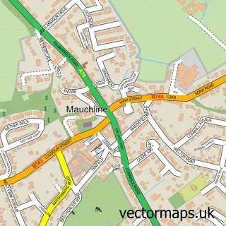Street map sample of Mauchline, Ayrshire and Arran