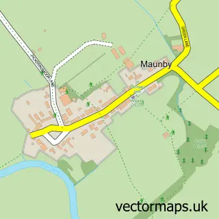 Street map sample of Maunby, North Yorkshire