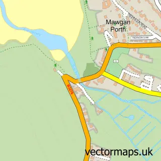 Street map sample of Mawgan Porth, Cornwall