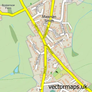 Street map sample of Mawnan Smith, Cornwall