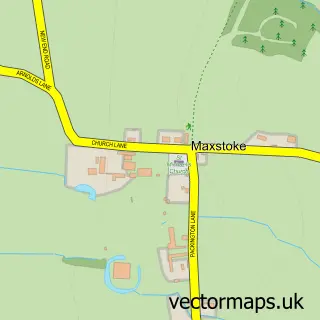 Street map sample of Maxstoke, Warwickshire