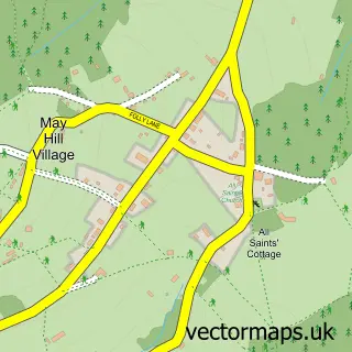 Street map sample of May Hill, Gloucestershire