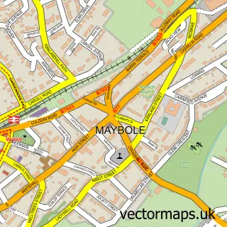 Street map sample of Maybole, Ayrshire and Arran