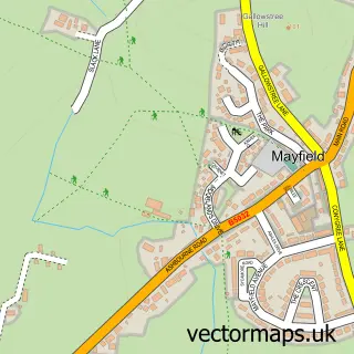 Street map sample of Mayfield, Staffordshire