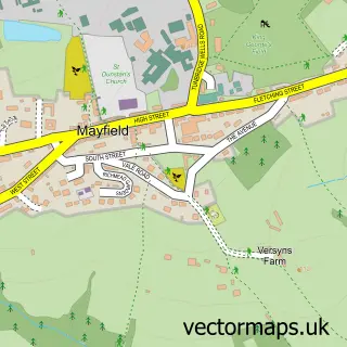 Street map sample of Mayfield, East Sussex