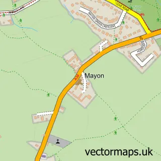 Street map sample of Mayon, Cornwall