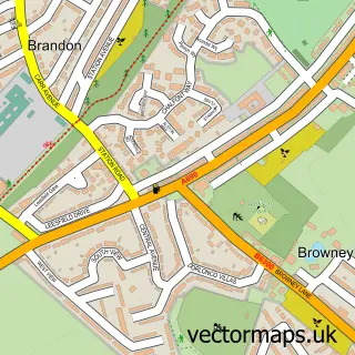 Street map sample of Meadowfield, Durham