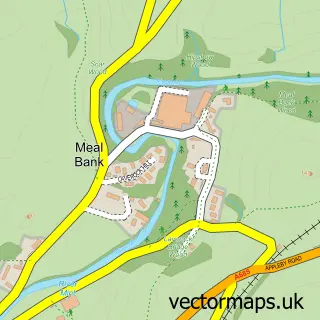 Street map sample of Meal Bank, Cumbria