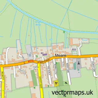 Street map sample of Meare, Somerset