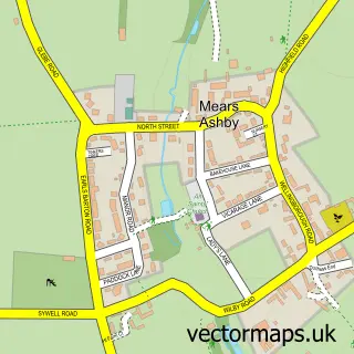 Street map sample of Mears Ashby, Northamptonshire