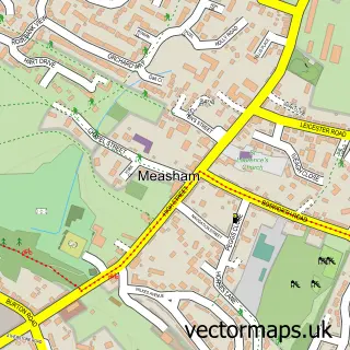 Street map sample of Measham, Leicestershire