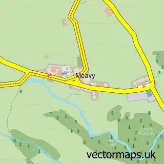 Street map sample of Meavy, Devon