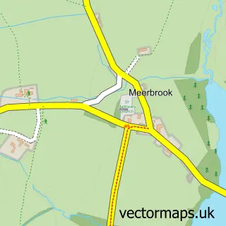 Street map sample of Meerbrook, Staffordshire
