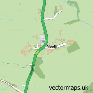 Street map sample of Meeth, Devon