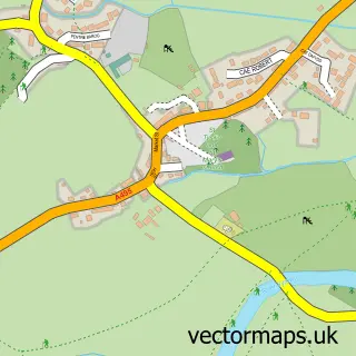 Street map sample of Meifod, Powys
