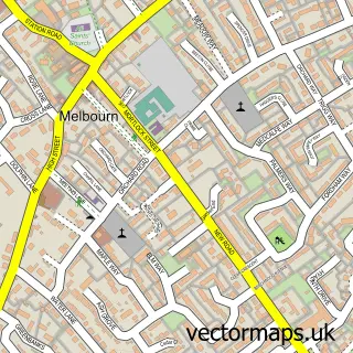 Street map sample of Melbourn, Cambridgeshire