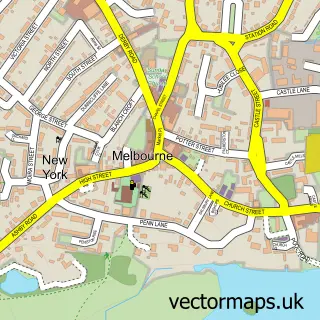 Street map sample of Melbourne, Derbyshire