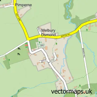 Street map sample of Melbury Osmond, Dorset