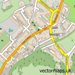 Street map sample of Meliden, Clwyd