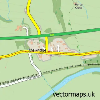 Street map sample of Melkridge, Northumberland