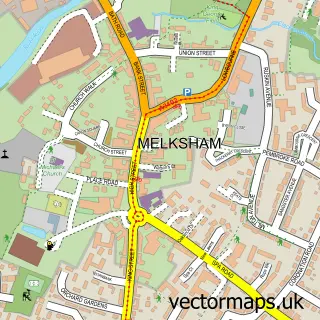 Street map sample of Melksham, Wiltshire