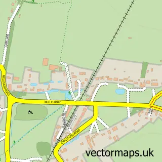 Street map sample of Mellis, Suffolk