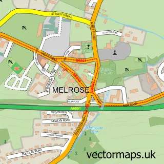 Street map sample of Melrose, Roxburgh, Ettrick and Lauderdale