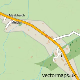 Street map sample of Melvich, Sutherland