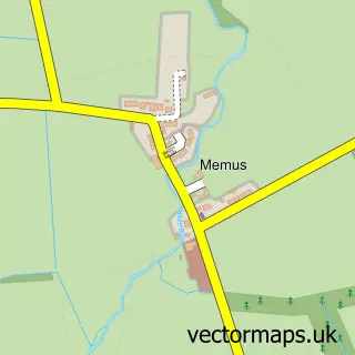 Street map sample of Memus, Angus