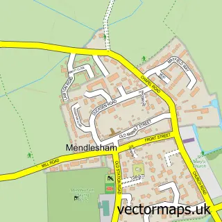 Street map sample of Mendlesham, Suffolk