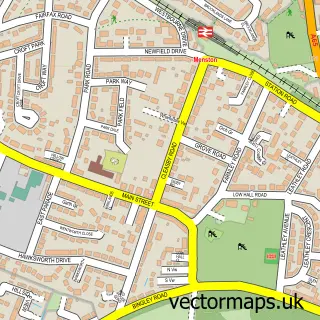 Street map sample of Menston, West Yorkshire