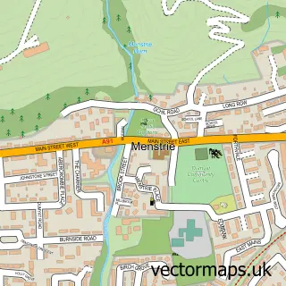 Street map sample of Menstrie, Clackmannan