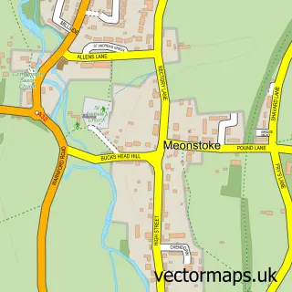 Street map sample of Meonstoke, Hampshire