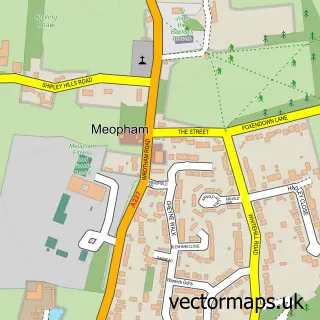Street map sample of Meopham, Kent