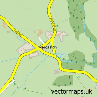 Street map sample of Mercaston, Derbyshire