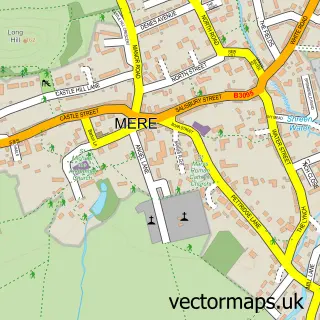 Street map sample of Mere, Wiltshire