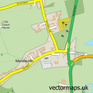 Street map sample of Mereworth, Kent