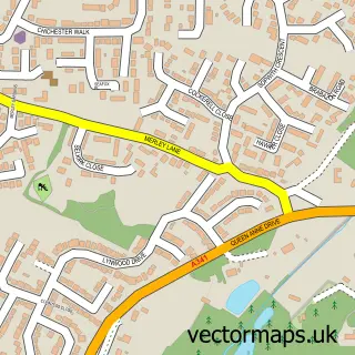 Street map sample of Merley, Dorset