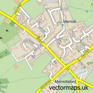 Street map sample of Merriott, Somerset