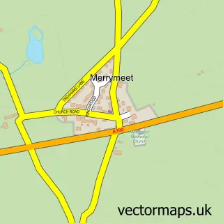 Street map sample of Merrymeet, Cornwall