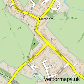 Street map sample of Mersham, Kent