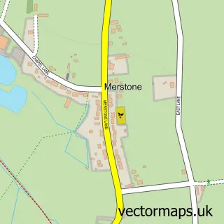 Street map sample of Merstone, Isle of Wight