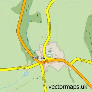 Street map sample of Meshaw, Devon