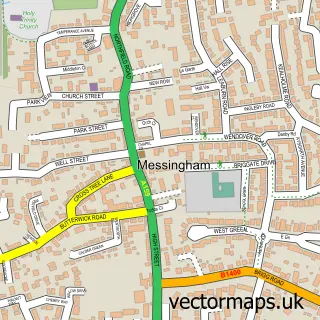 Street map sample of Messingham, Lincolnshire