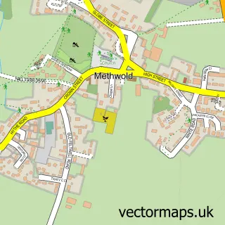 Street map sample of Methwold, Norfolk