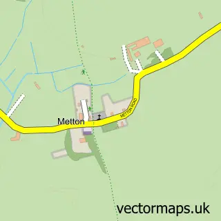 Street map sample of Metton, Norfolk