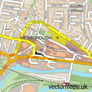 Street map sample of Mexborough, South Yorkshire