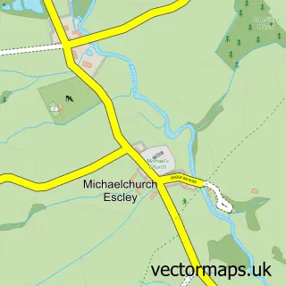 Street map sample of Michaelchurch Escley, Herefordshire