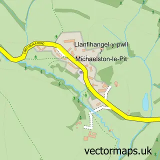 Street map sample of Michaelston-le-Pit, South Glamorgan